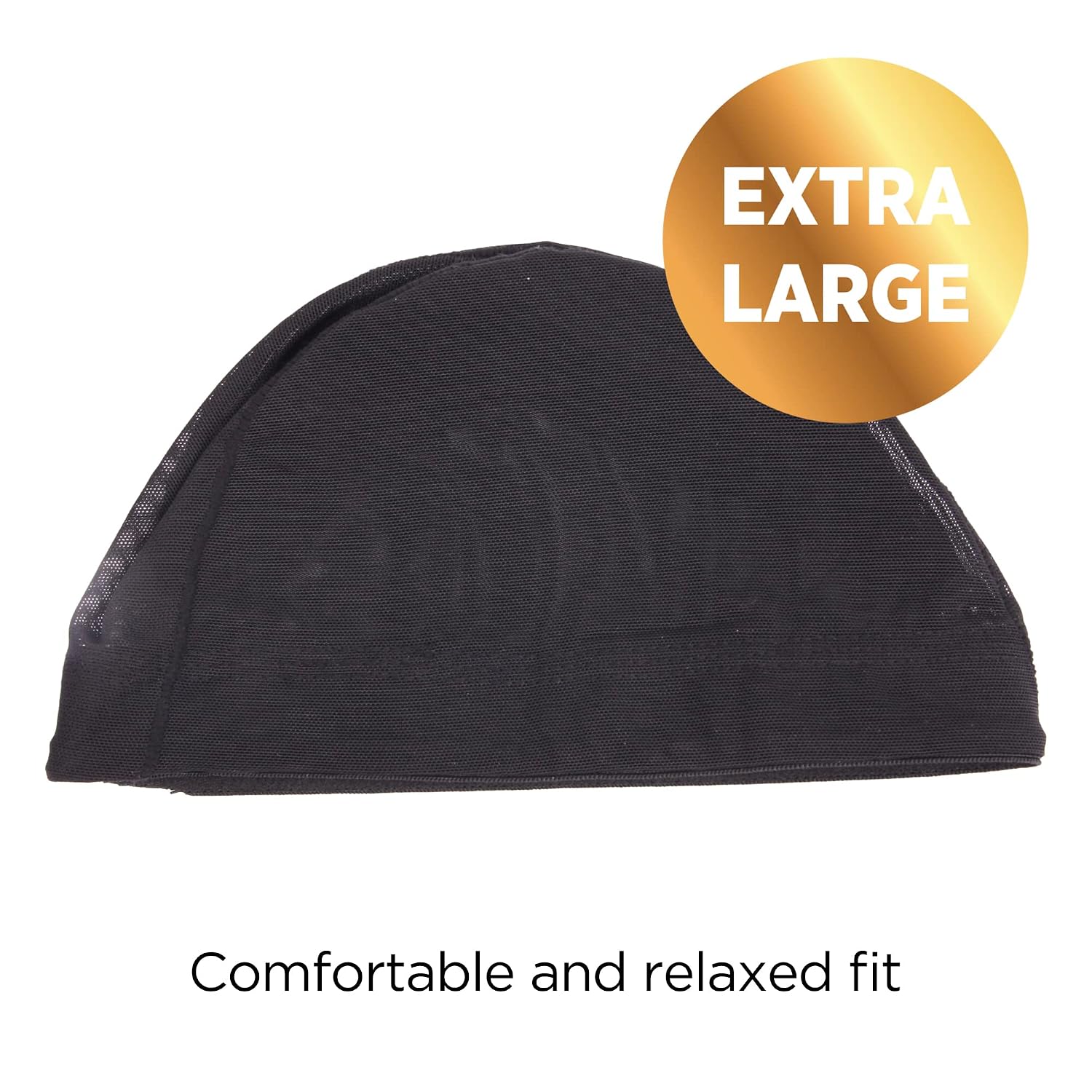 Donna Argan Mesh Dome Wig Cap, Black Extra Large Size Dome 1pc, Wide Elastic Band