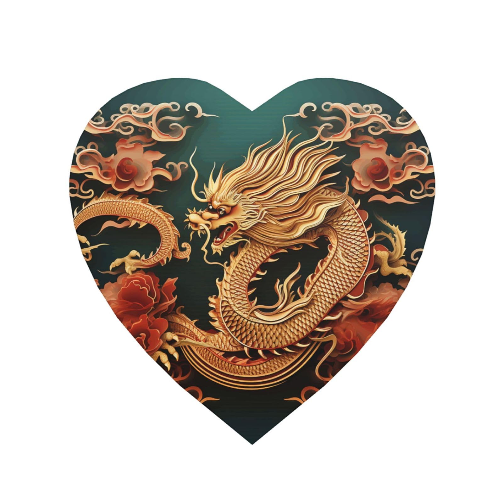 Fodpand Heart Shape Dragon Chinese Background Fridge Magnets, Strong Small Refrigerator Magnets Decorative Magnets For Kitchen Fridge Office Locker - Funny Magnetic Stickers Birthday Gifts