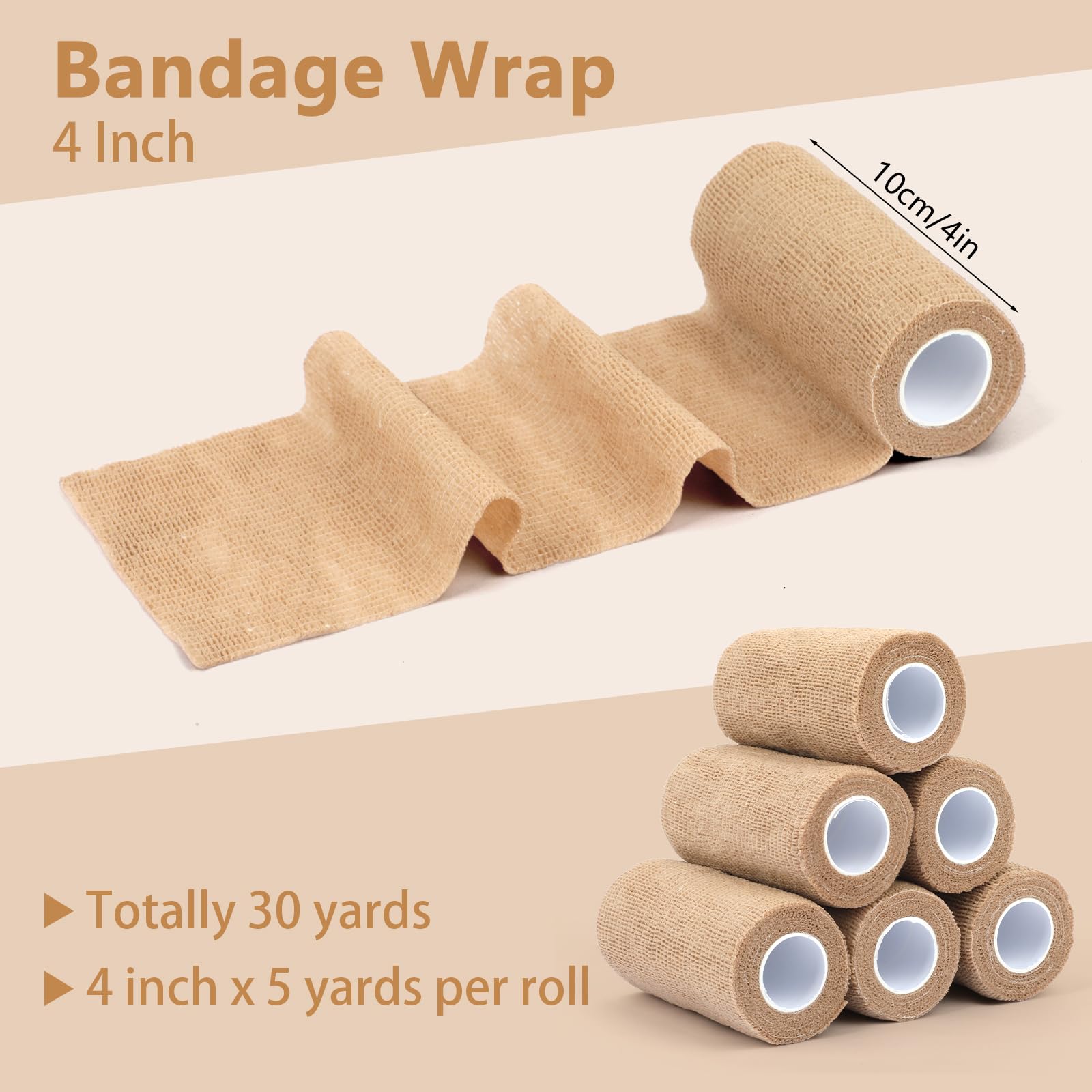 Self Adhesive Bandage Wrap 4 in, Elastic Vet Wrap, Athletic Sports Wraps — Amazon image 2