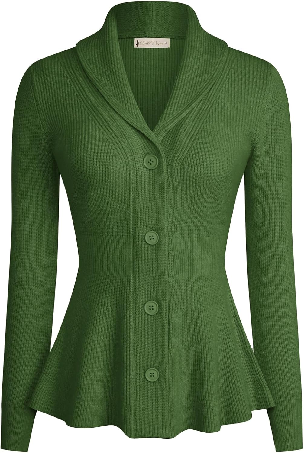 Belle Poque Women Vintage Cardigan Sweater Shawl Lapel Button Down Sweater Outwear Coat