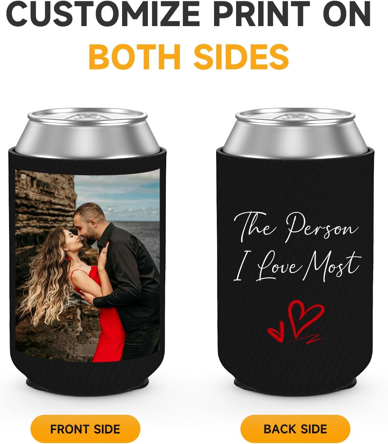 Custom Can Cooler Sleeve 100pcs Personalized Bulk Insulated Neoprene Drink Holder with Logo Image Text for Anniversary Birthday Party Beverages Wedding Favors & Gifts