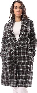 معطف صوف مريح منقوش حريمي من اندورا، موديل 36W24W30304