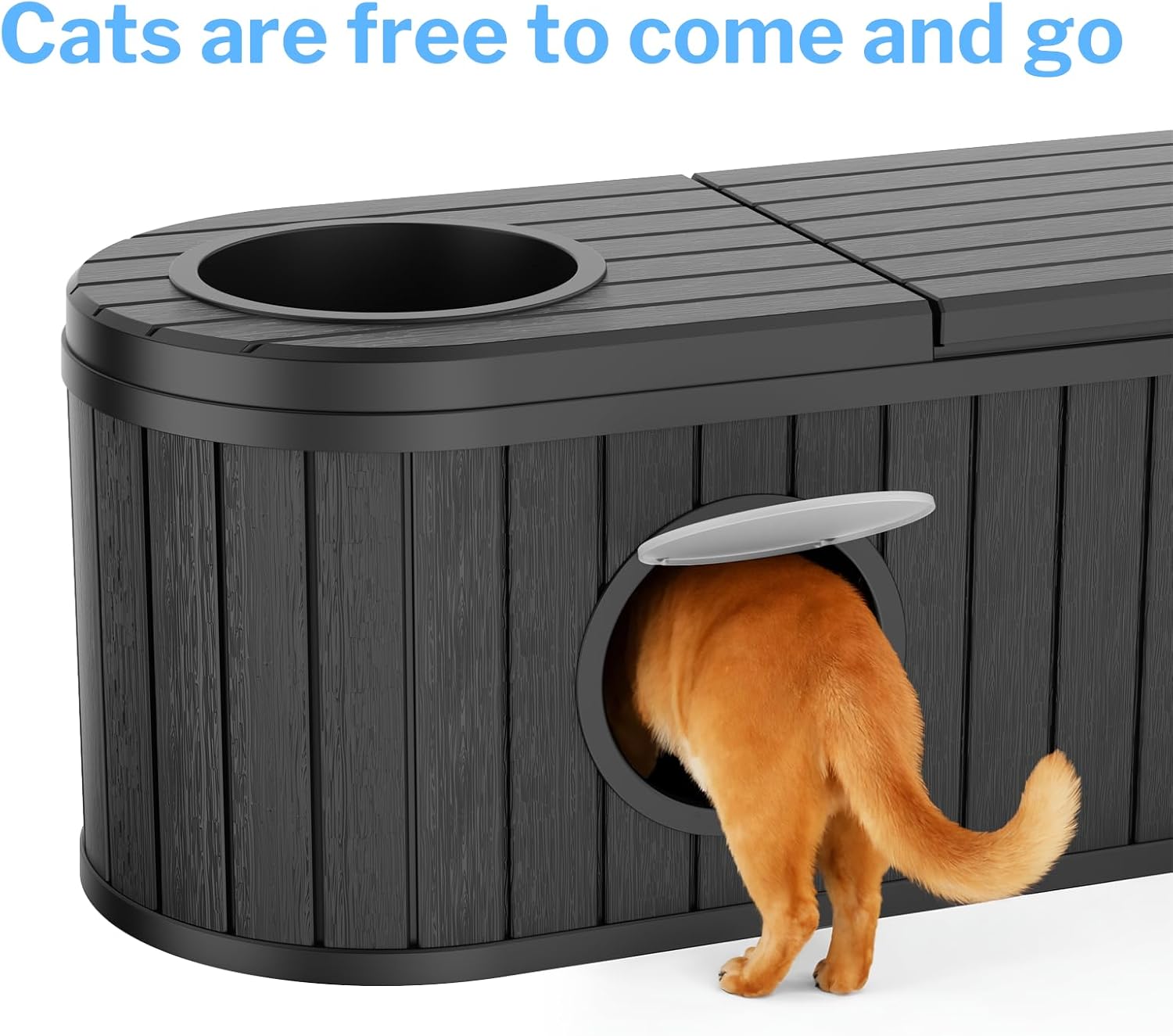 Cat Litter Box Enclosure for Multi-Cat Homes, Hidden Litter Box Furniture for Indoor, Kitty Cabinet with Bench, Easy to Clean, Versatile Design