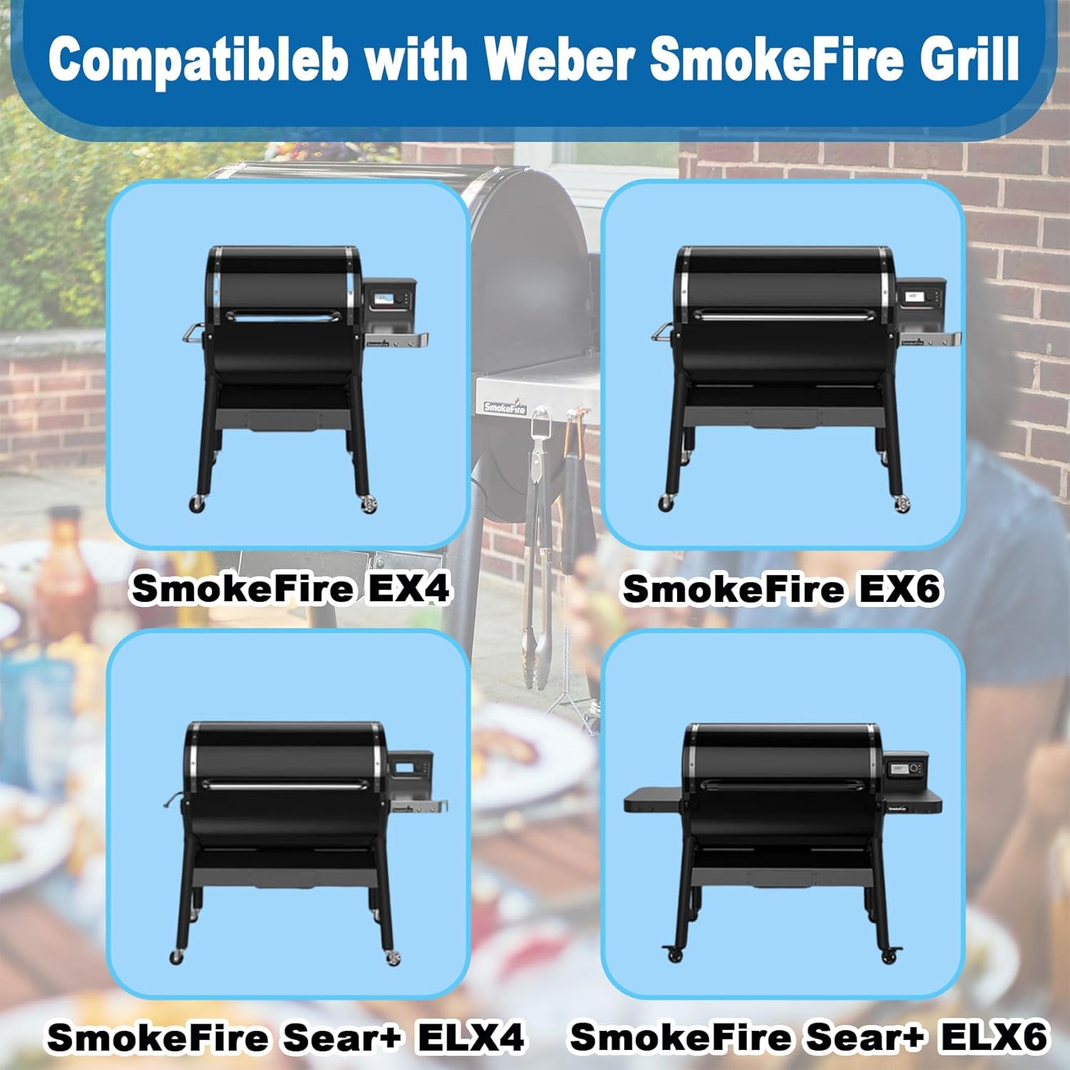 SafBbcue 68947 Flavorizer Bar for Weber SmokeFire EX4 EX6 Wood Pellet Grill, SmokeFire Wood Grill Parts for Weber EXL4 EXL6 Heat Plate Replacement Parts, Porcelain Steel