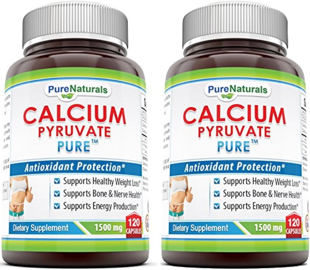 Pure Naturals Calcium Pyruvate, 750 Mg, #1 Fat-Burning Formula for Thighs Helps Support Metabolism (240 Capsules)