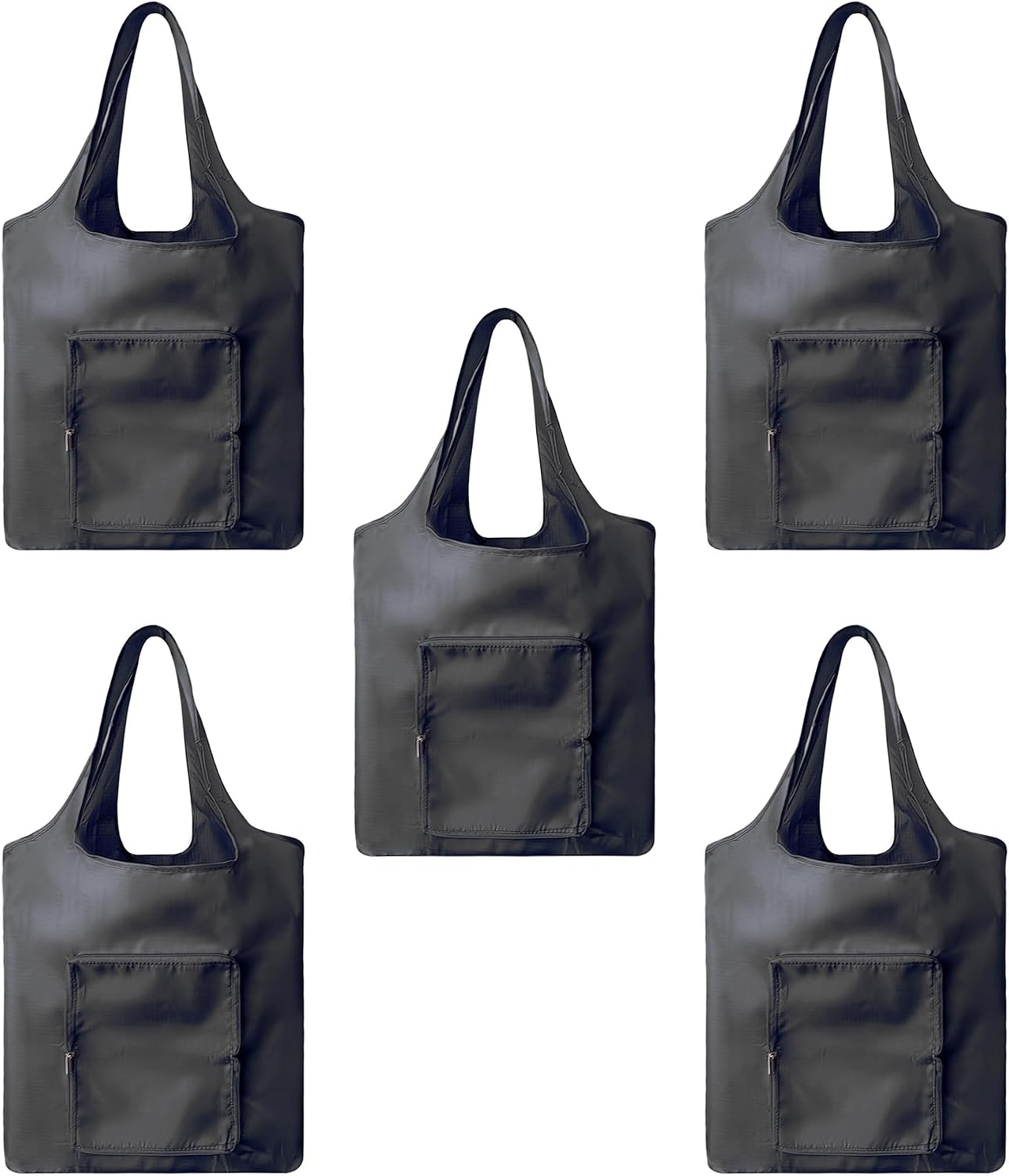5 pack Portable Ripstop nylon shopping tote bags, large capacity home storage bags grocery bags kitchen bags G-B-2