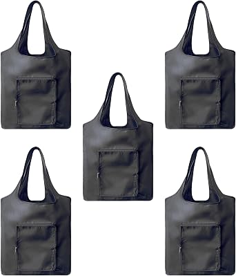 5 packs Foldable reusable grocery bags, eco waterproof shopping bags food tote bags G-B-1