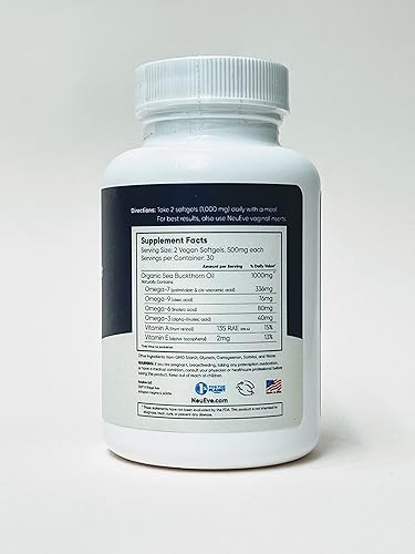 Miniatura 2 de NeuEve Soporte de humedad femenino, suplemento diario sin estrógenos para ayudar a mantener la lubricación natural y el grosor de la pared, 60