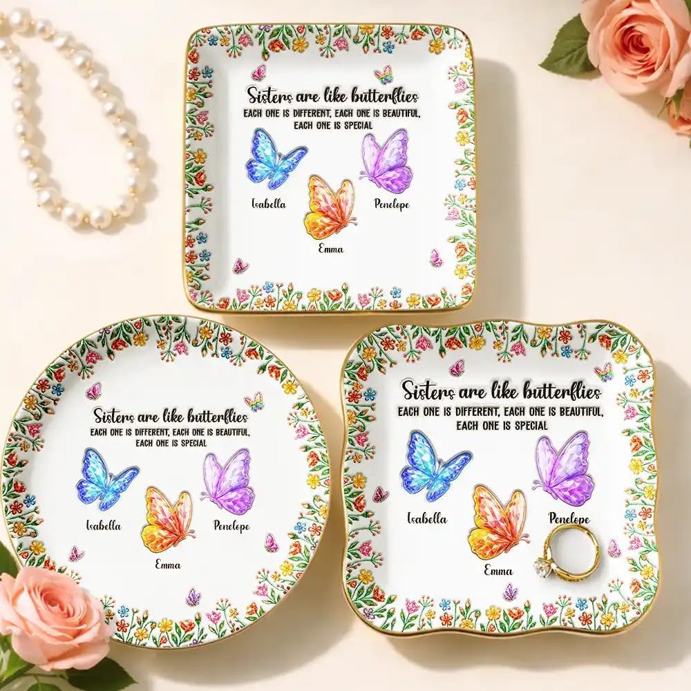 Custom Butterfly Ring Dish Friendship Gift for Bestie Jewelry Tray Decor