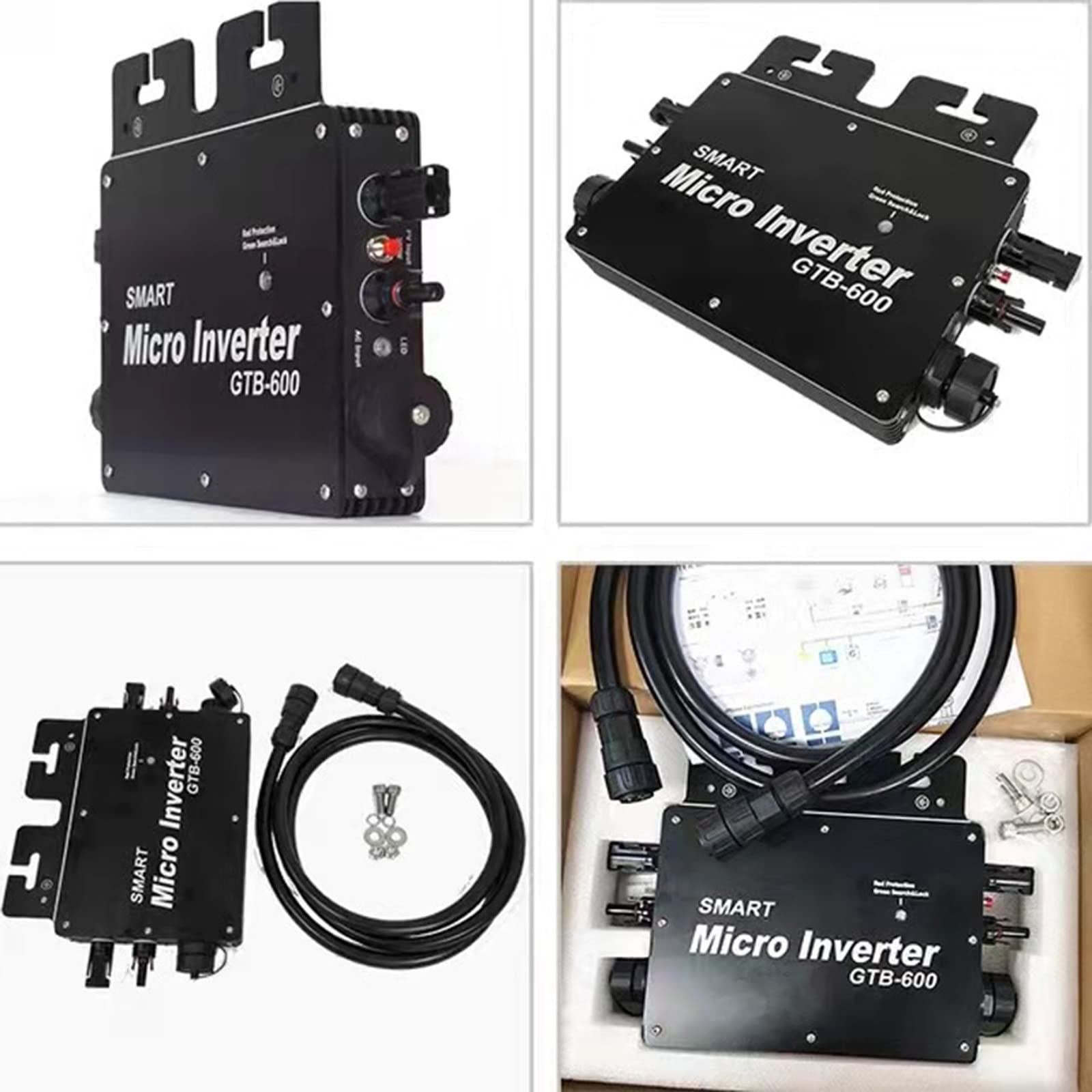 600/800 W Ip65 Wodoodporny Dc 22-50 V do AC 110/220 V Napięcie Mikroinwerter o wysokiej dokładności, Solar Grid Tie Inverter, Aluminiowa Wifi Solarny system zasilania,600W-220V