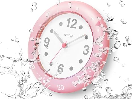 Amazon Co Jp Dretec ドリテック 半身浴クロック お風呂時計 防滴 アナログ 置き時計 吸盤 フック おふろクロック C 111pk ピンク ホーム キッチン