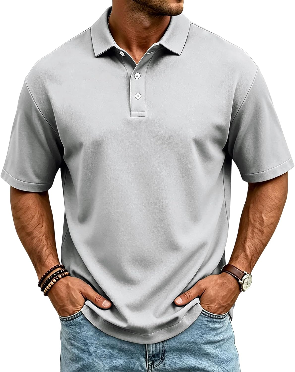Ymosrh Men's Breeze Polo Shirts Short Sleeve Performance Mesh Quick Dry Summer Casual Golf Work Collar Shirts, S-3XL