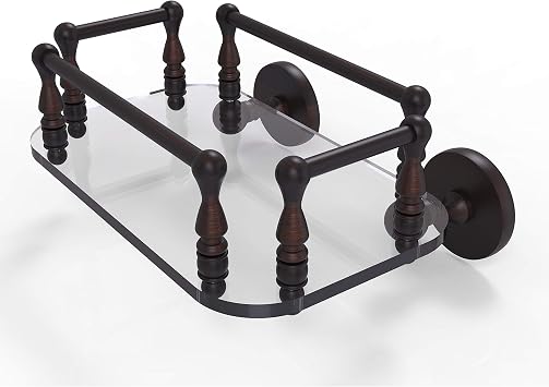 Allied Brass P1000-GT-6-VB Prestige Skyline Collection Wall Mounted Glass Guest Towel Tray, Venetian Bronze
