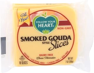 Follow Your Heart Smoked Gouda Style Vegan Cheese Slices, 7oz - Organic Plant-Based Dairy-Free Alternative