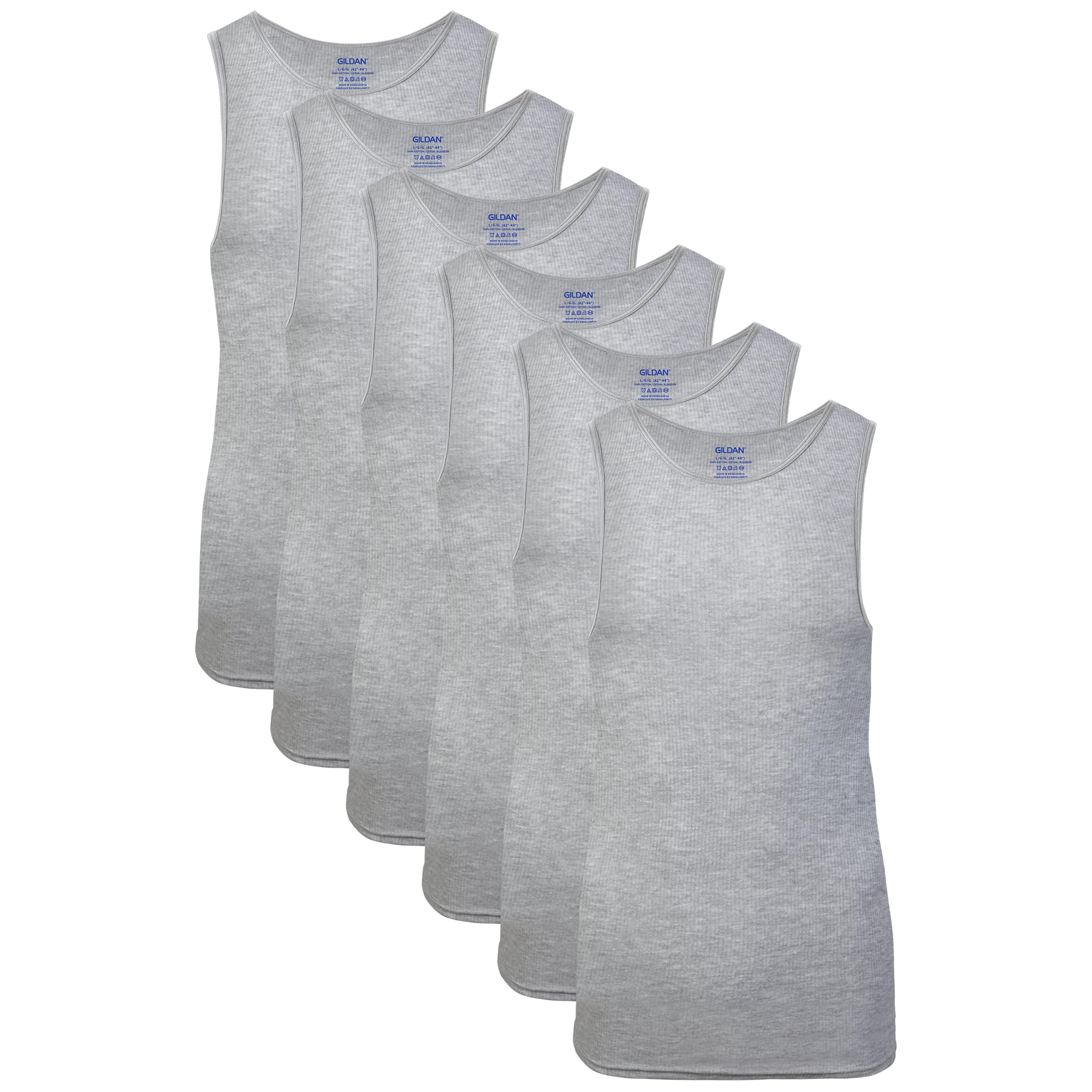 Gildan A-Shirt Tanks, Multipack, Style G1104 Intimo Uomo (Pacco da 5)