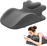 Vista 9 de Almohada ergonómica de espuma viscoelástica: almohada propensa para dormir, almohada de lectura para cama, apoyo específico para dolor de espalda