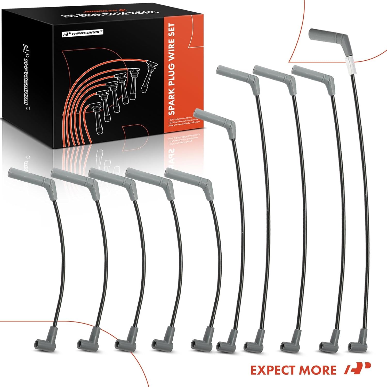 A-Premium 10PCS Spark Plug Wire Set Compatible with Dodge Ram 2500 1994-2003, Ram 3500 1994-2003, 8.0L, Replace# 6710002