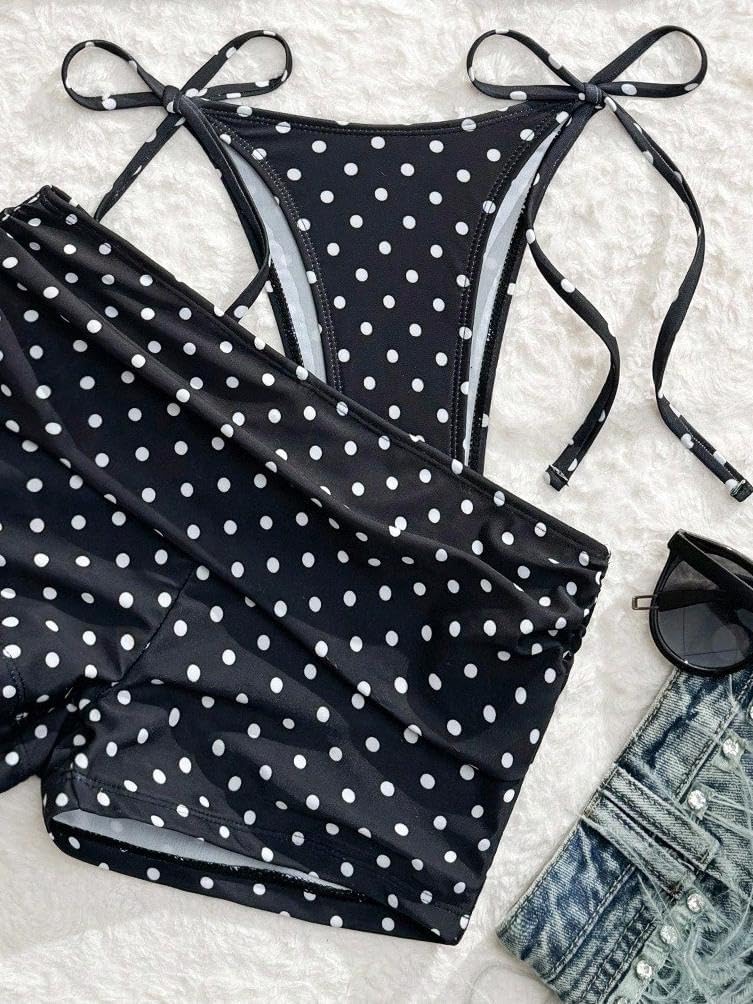 Women's Bikini with Shorts Halter Sexy Modest Tummy Swimsuit Bathing Suit Athletic Comfort Holiday Vacation Outfits