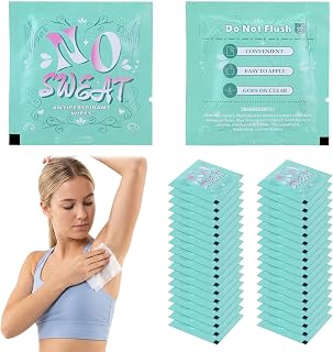 50 Pcs Deodorant Wipes Individually Wrapped, 2.6 x 2.6 in Alcohol Free Underarm Body Wipes Bulk for Travel and Outdoor, Mini Portable Refreshing Skin Cleansing Wipe Purse Essentials for Men Women
