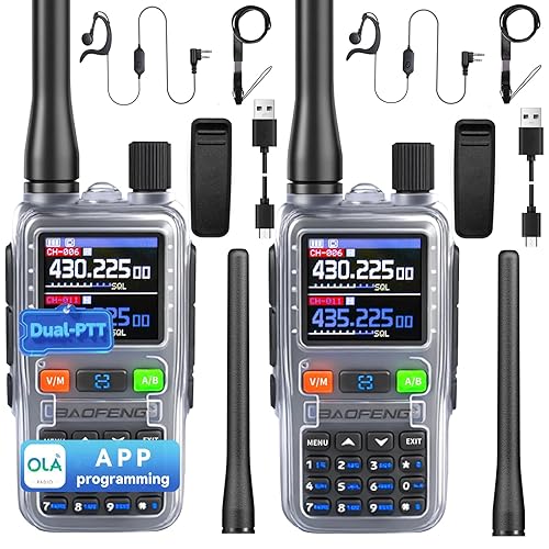 BAOFENG UV5RMINI Two Way Radio NOAA Weather Radio Dual PTT 999CH Survival Radio APP Programming Copy Frequency Ham Radio