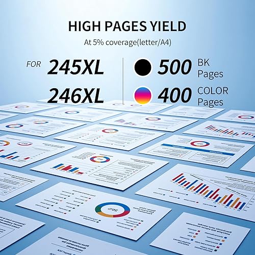 Miniatura 2 de LinkDocs 245XL 246XL - Paquete combinado de cartuchos de tinta de repuesto para Canon PG-245XL CL-246XL PG-243 CL-244 para impresora Pixma TS3120