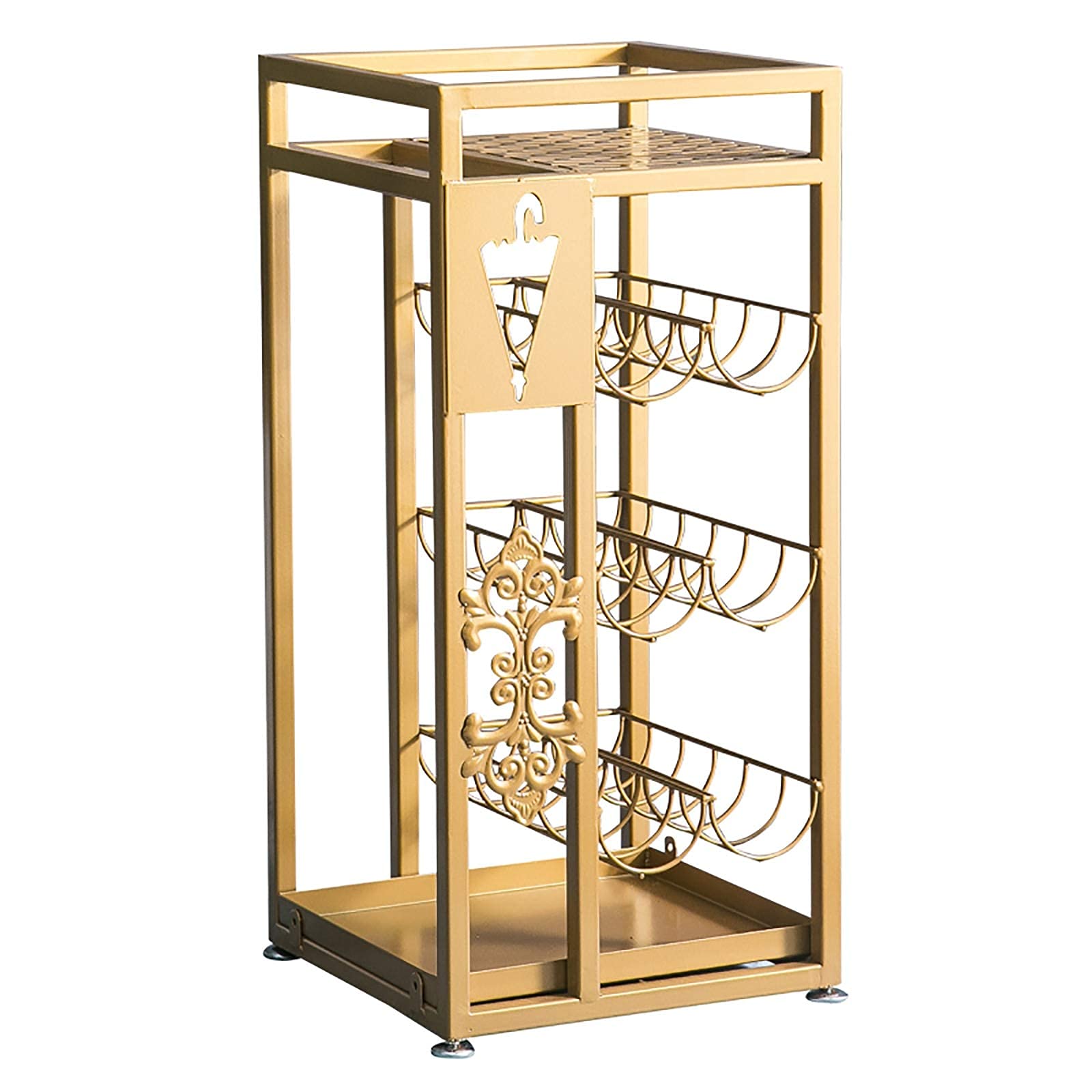 Grand porte-parapluie intérieur extérieur en métal noir de 60 cm