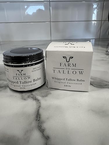 Miniatura 4 de FARM TO TALLOW Bálsamo de sebo batido para cara, piel y cuerpo, suave e hidratante, 4 onzas, vainilla de menta, hidratante de sarga de ternera