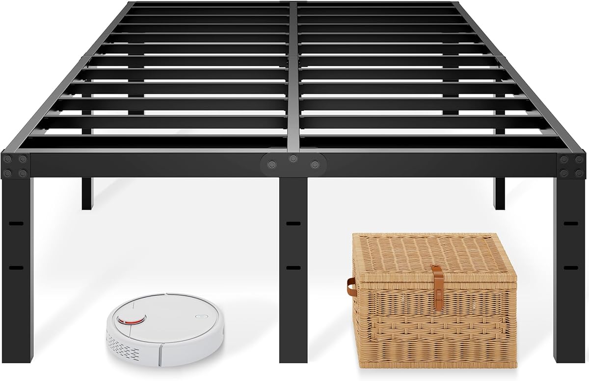 Full Size Bed Frame, 14 Inch Full Bed Frame with Underbed Storage, Heavy Duty Metal Platform Bed Frame No Box Spring Needed, Noise Free - Easy Assembly