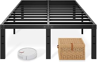 Queen Bed Frame, 18 Inch Queen Size Bed Frame with Underbed Storage, Heavy Duty Metal Platform Bed Frame No Box Spring Needed, Noise Free - Easy Assembly