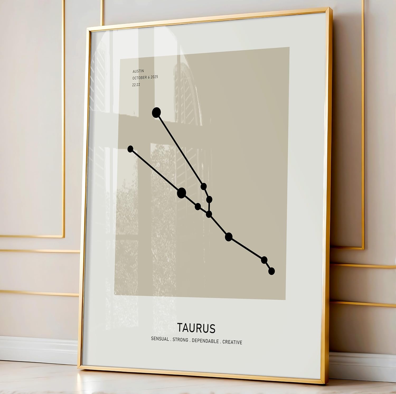Poster Master Personalized Taurus Print, Customized Constellation Star Map Poster and Canvas, Zodiac Sign Art, Gift for Family, Loved Ones, Friends, Available in 8x10 to 30x40