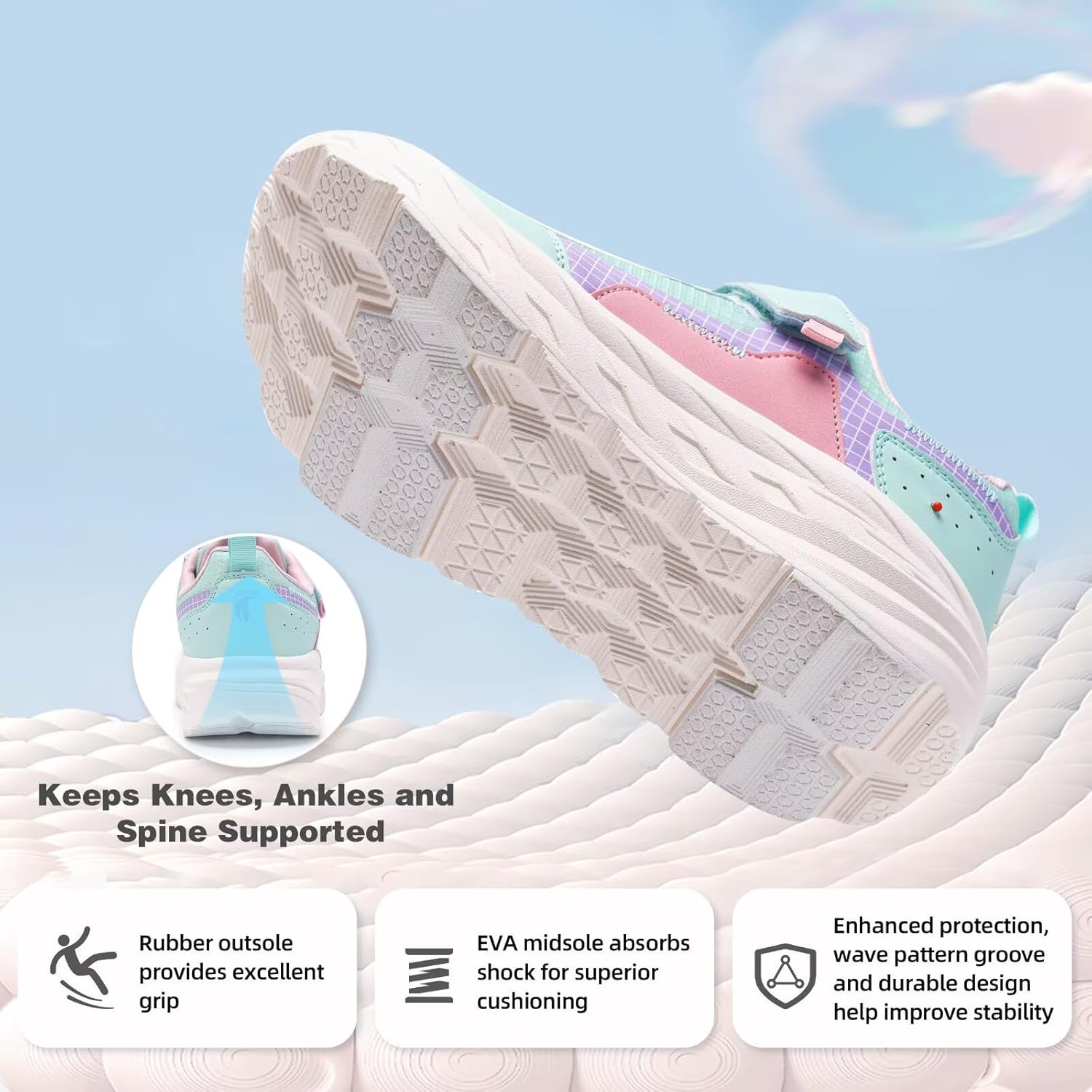 Boys Girls Kids Orthopedic Tennis Shoes: Wide Toe Box Comfortable Casual Arch Support Plantar Fasciitis Running Sneakers, Orthotic Athletic School Sport Walking Shoes for Foot and Pain Relief - Image 8