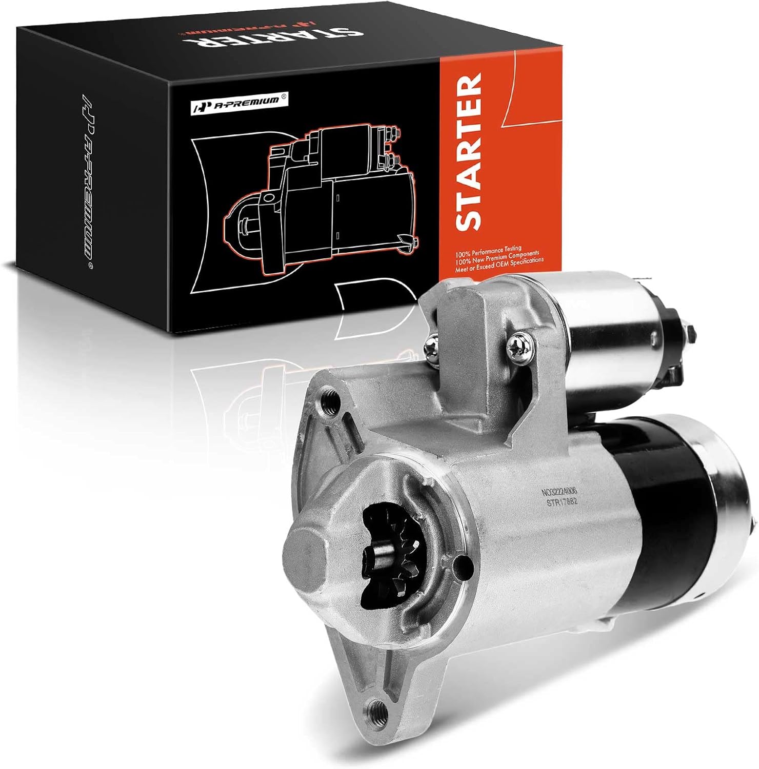 A-Premium Starter Motor Compatible with Jeep Liberty 2003 2004 2005, V6 3.7L, 12V 1.2KW 10 Teeth Clockwise, Replace# 56041641AF, 56041641AG, M1T86884