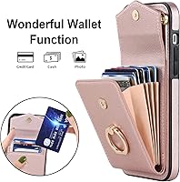 Vista 3 de Asuwish Funda de teléfono para iPhone 12 Pro iPhone12 6.1 Funda tipo cartera con protector de pantalla de vidrio templado y anillo de bloqueo RFID