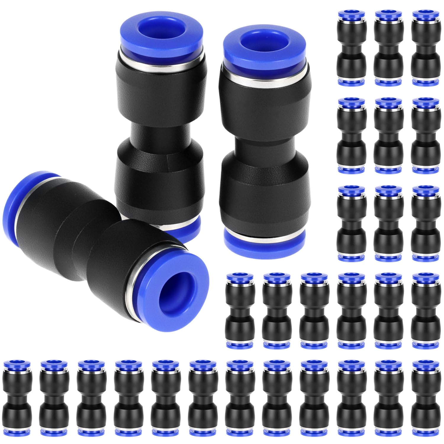 Qwork Qwork® 30 Pieces 6Mm Pneumatic Connectors, Air Push Quick Fittings, Air Push In Fitting Connectors