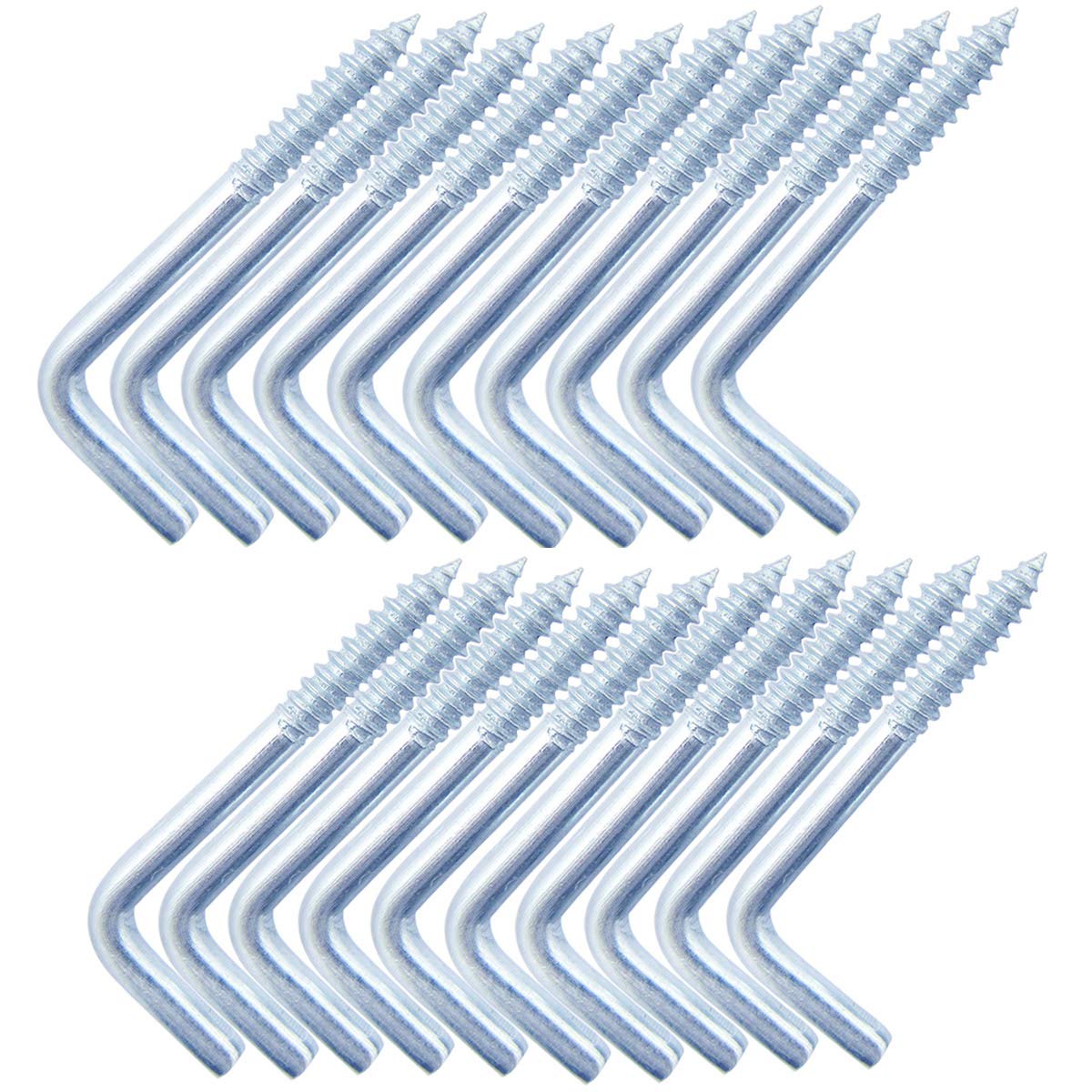 Shells 50PCS Silver Color Carbon Steel Metal RightAngle Hooks 7 Shape