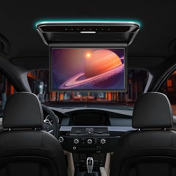 XTRONS 14 Inch Flip-Down Car Overhead Player with HDMI, Built-in Speaker | 1366x768 HD Roof Mount Monitor, USB input, 1080p Playback In-Car Entertainment for Cars and SUVs