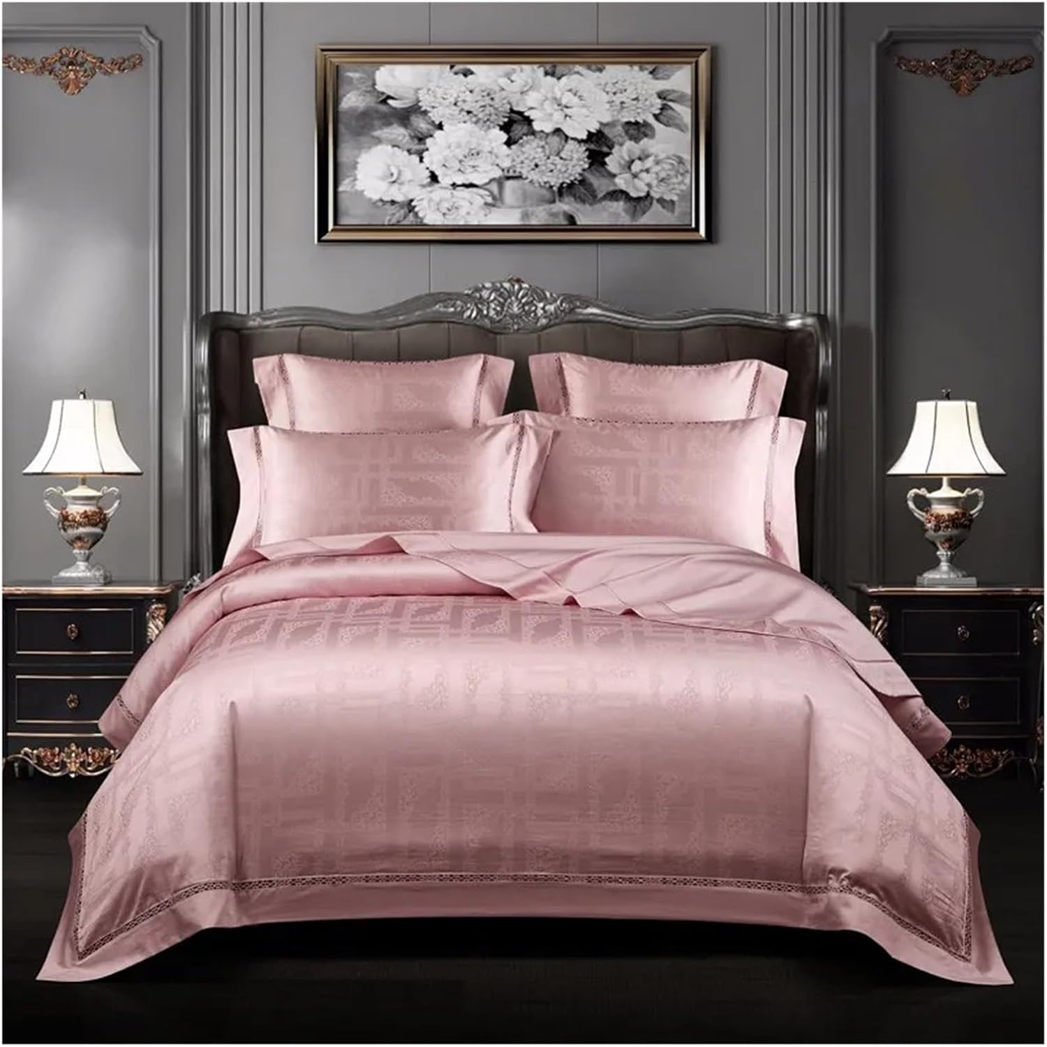 1200TC Egyptian Cotton Premium Luxury Bedding Set Soft Silky 4Pcs Super King Queen Size Duvet Cover Bed Sheet Set Pillowcases,Bed