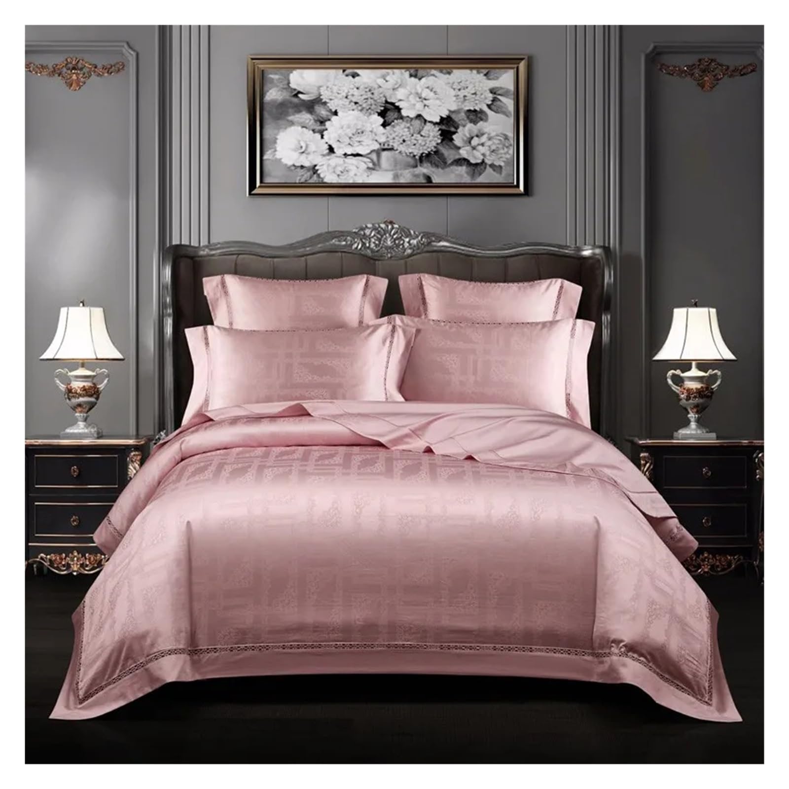 Parure de lit 1200TC en coton égyptien ensemble literie soyeux taille queen