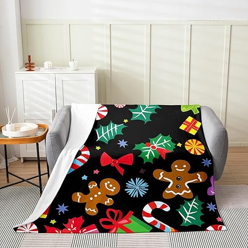 Miniatura 12 de Erosebridal Manta de Navidad, manta de copos de nieve de invierno con destellos de ensueño de 40 x 50, manta geométrica de lana cuadriculada