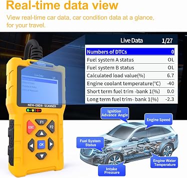 T600 OBD2 Scanner Check Engine Light Code Reader, Read & Clear Fault Codes, Battery Test & Live Data, 50,000+ DTCs, I/M Readiness, Cloud Print, for 1996+ OBDII Vehicles