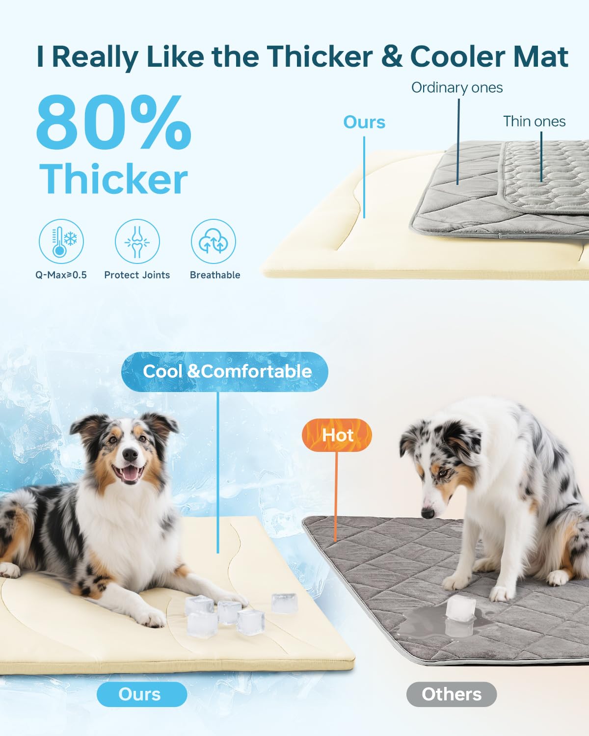 BABTGREAT Tapis rafraîchissant pour chien – Tapis rafraîchissant réversible pour chiens de taille XL, lavable et non toxique – Tapis rafraîchissant d'été 2.0 pour animaux de compagnie – Pour cage