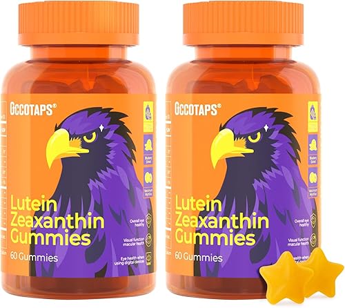 Gomitas de luteína y zeaxantina, 20 mg de luteína + arándano, sin azúcar, soporte de luz azul, ideal para ojos secos y bienestar diario de los ojos,