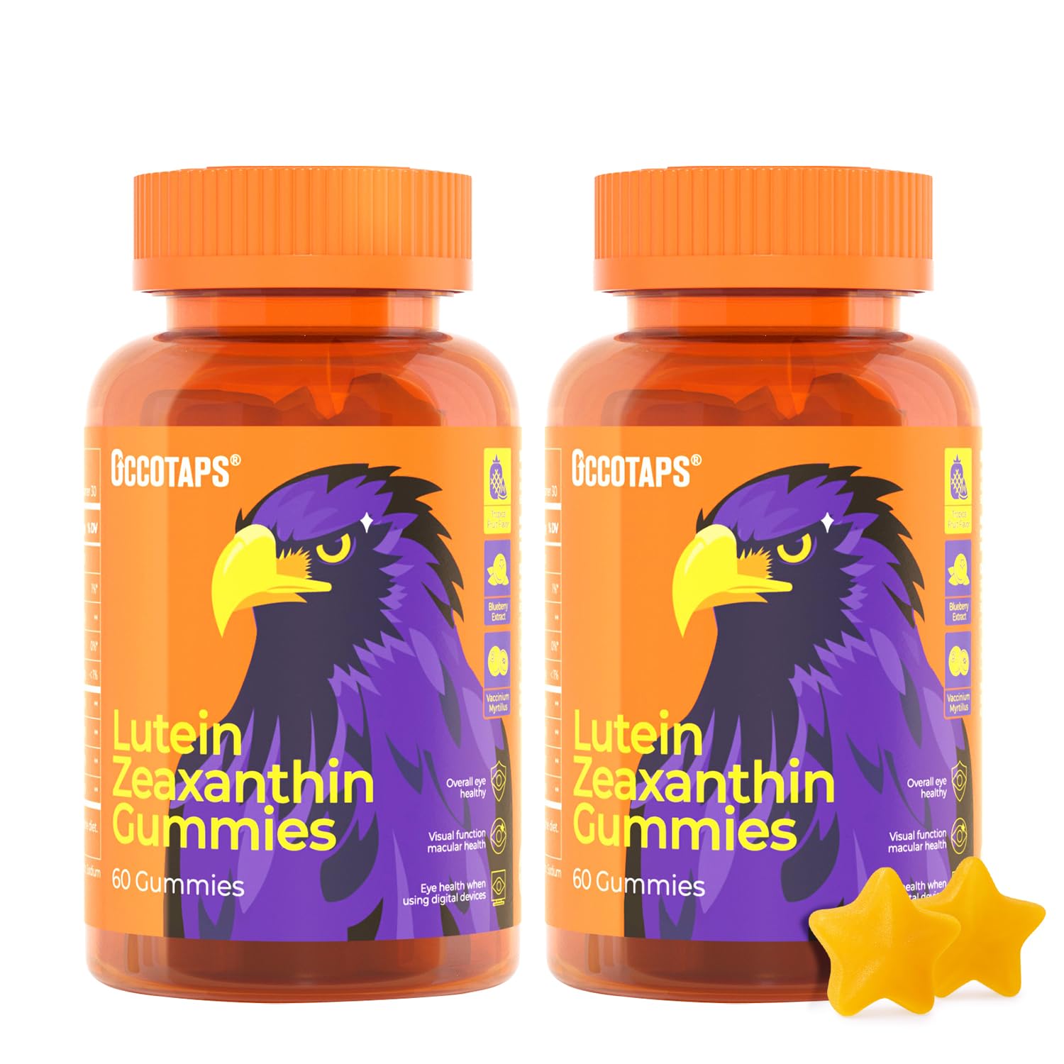Lutein & Zeaxanthin Gummies - 20mg Lutein + Bilberry, No Sugar, Blue Light Support - Ideal for Dry Eyes & Daily Eye Wellness,120count