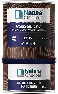 Wood Stain Oil - 215 ft² - 360 ml, Gray – Wood Finish for Interior Furniture & Floor - Linseed Wood Oil - Fast-Drying - Environmentally Friendly - Extra Durable Hard Wax Oil-VOC-Free