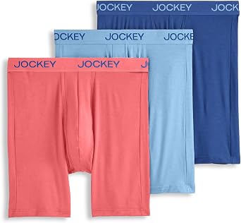 Jockey Mens Underwear Chafe Proof Pouch Ultra Soft Modal 6" Boxer Brief - 3 Pack