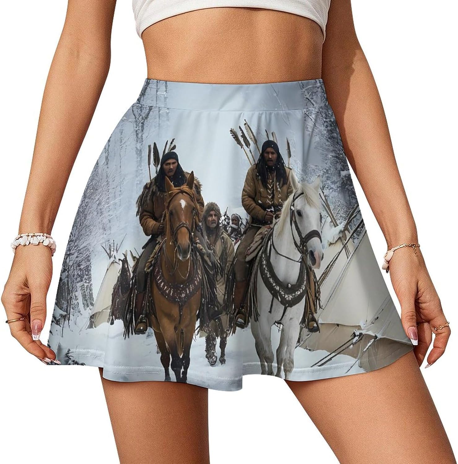 Native A-mericans Chief Women Tennis Skirt Print Golf Skirts Mini Casual Workout Skorts