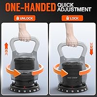 Vista 3 de HXD-ERGO Adjustable Kettlebell Weight Set-Quickly Adjusts Weights, Comfortable Grip, Ergonomic Kettlebell Sets For Home Gym