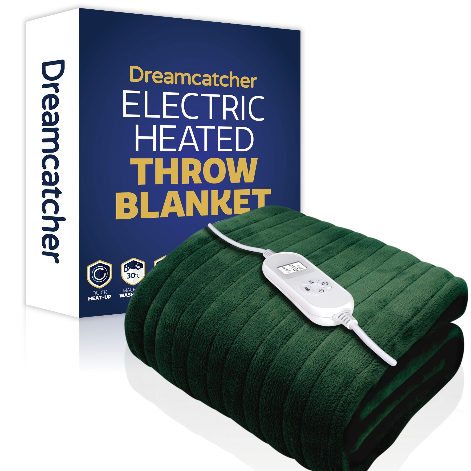 Dreamcatcher Green Heated Throw Electric Blanket