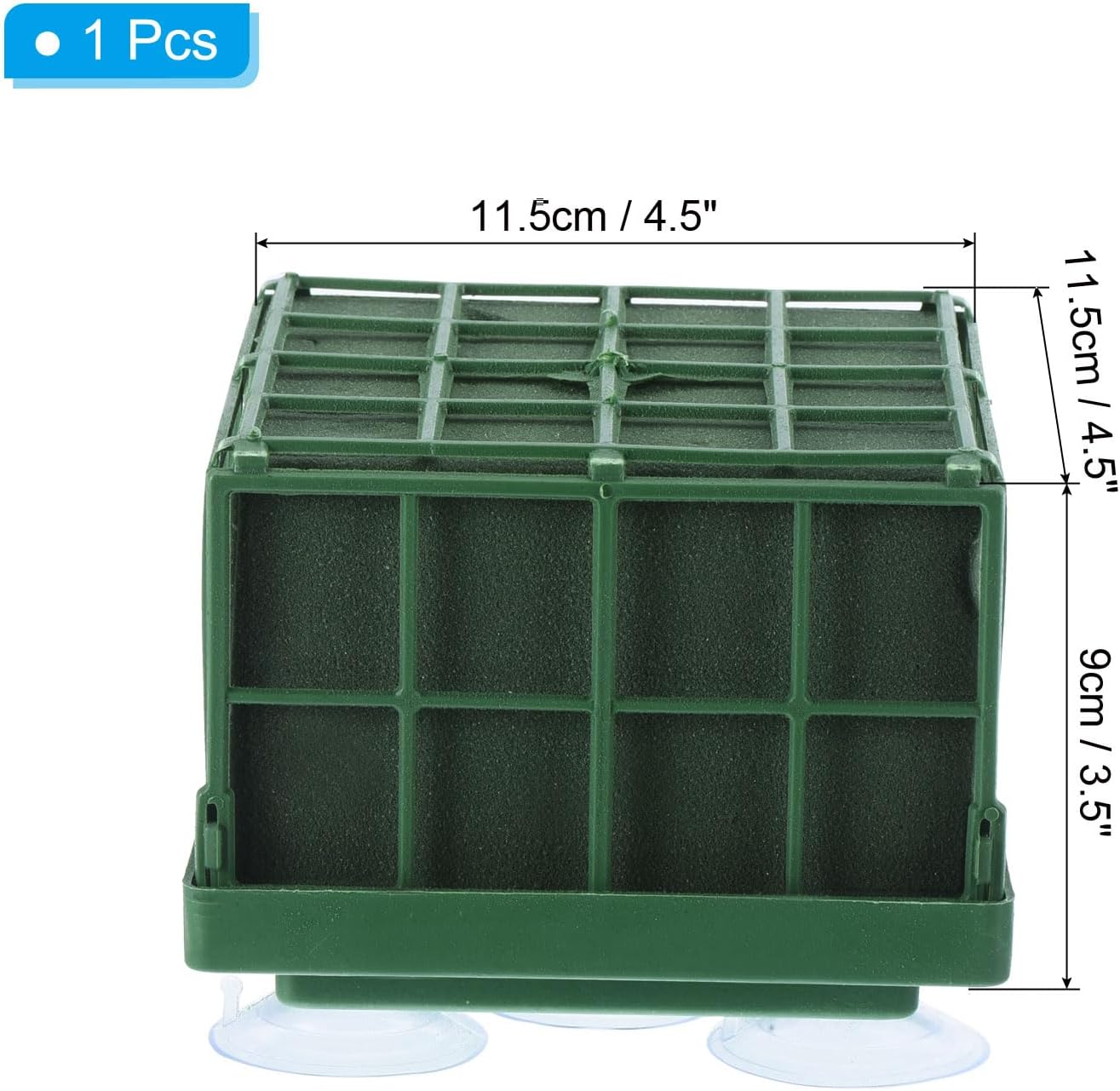 PATIKIL Floral Foam Cage Flower Holder, 4 Pack Square 4.5 x 4.5 x 3.5 Inch Cage Floral Foam with Suction Cups for Flower Arrangement Table Centerpiece
