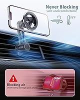 Vista 2 de volport Soporte magnético para teléfono para ventilación de automóvil, [no bloqueante] Soporte de teléfono de coche para iPhone, funda magnética